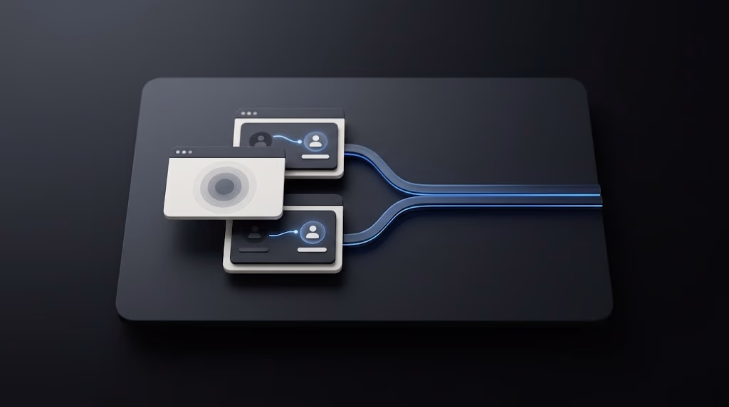 workflow d’upload massif de publicités représenté par des blocs empilés dans un pipeline