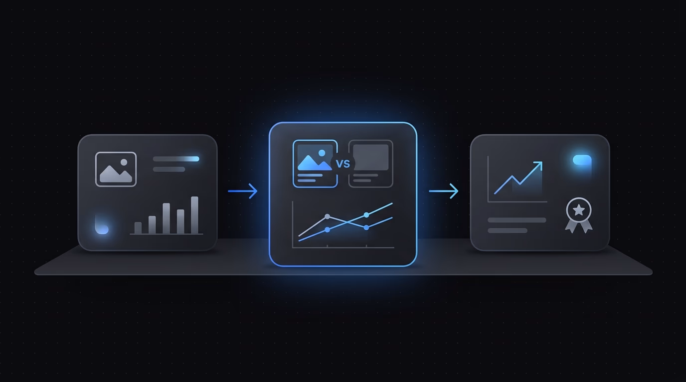 Workflow structuré de tests créatifs remplaçant des processus dispersés
