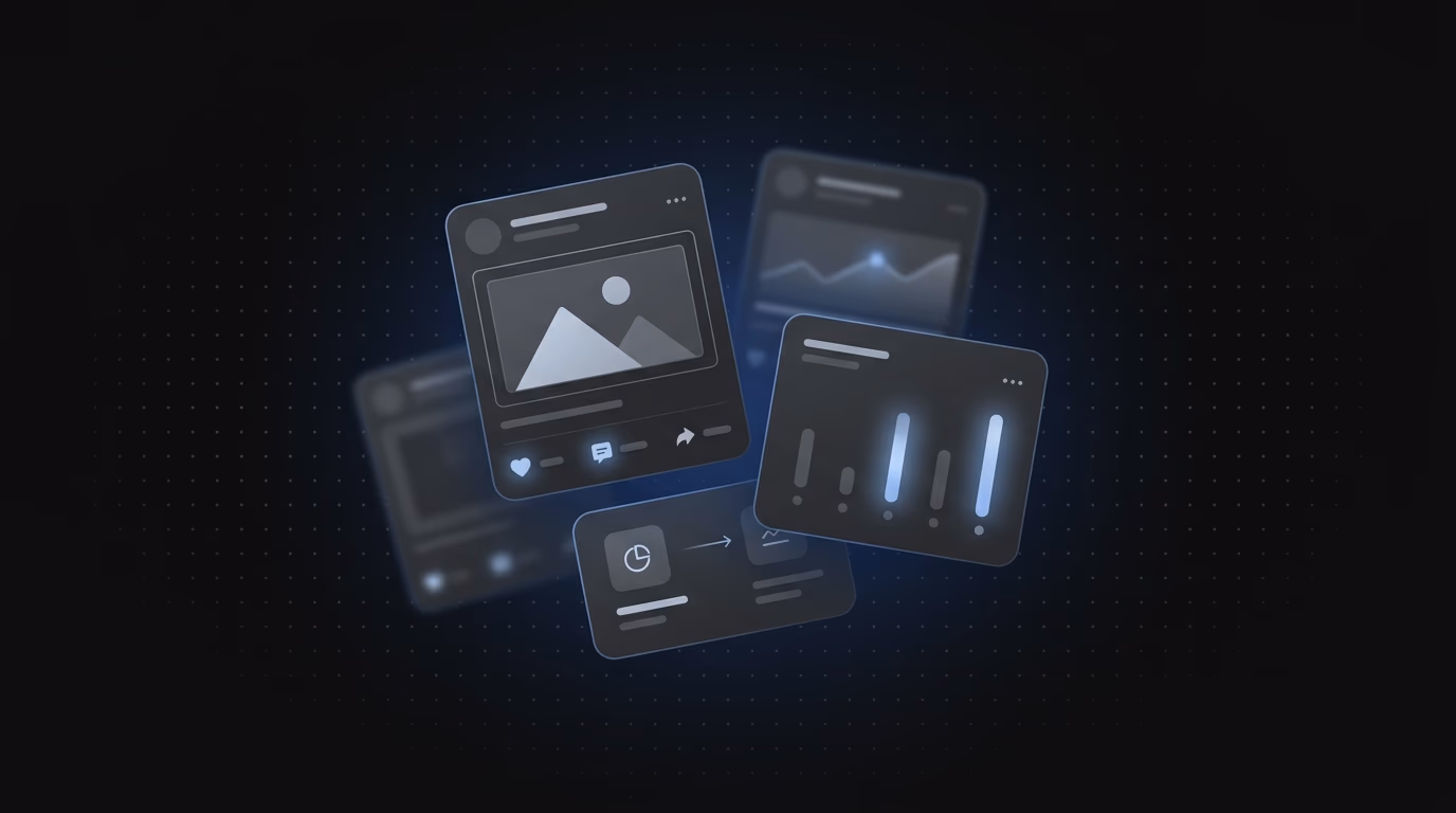 cartes de publicités dispersées sans structure