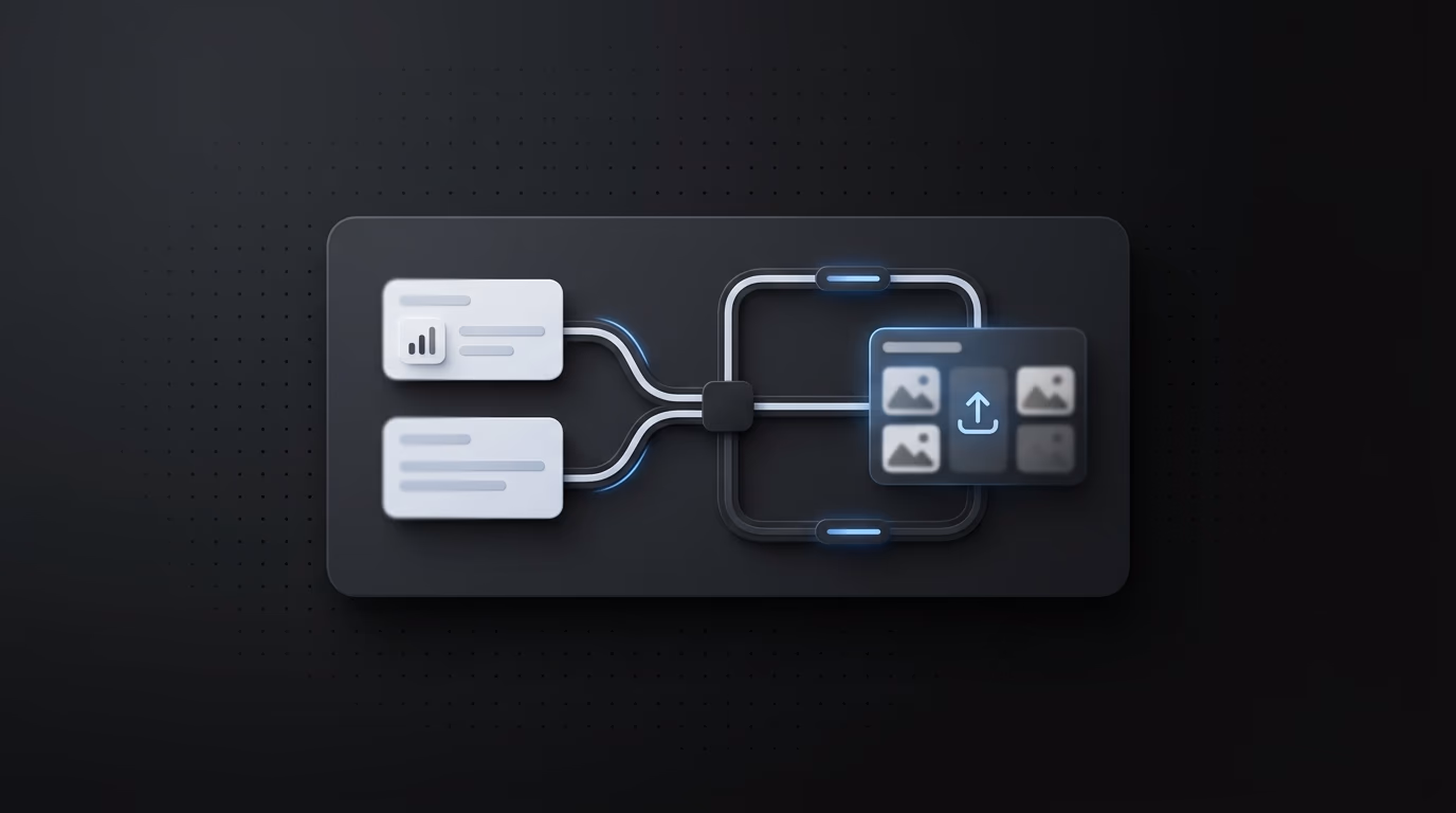 automation workflow connecting Instrumnt and Facebook ads uploader into streamlined pipeline