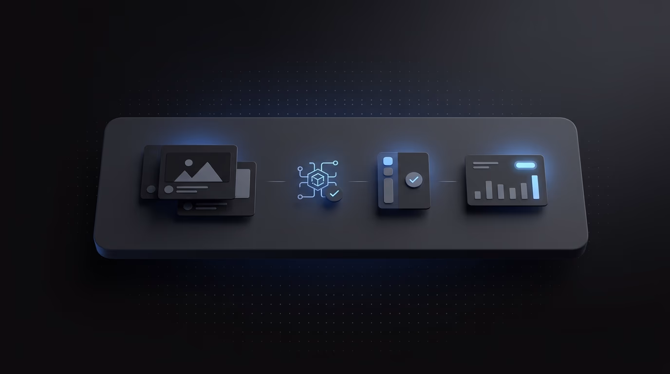 Creative Velocity Score workflow dashboard illustration
