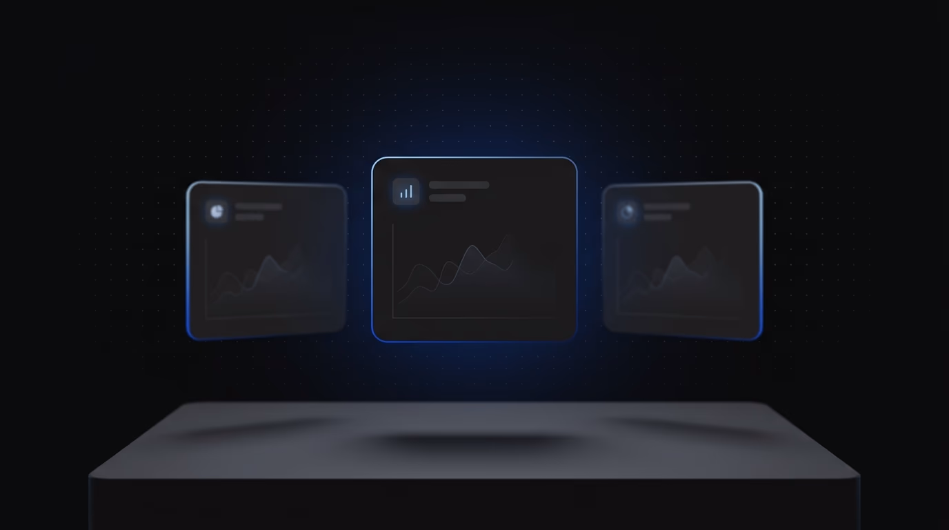 Three competing analytics platforms represented as identical empty panels