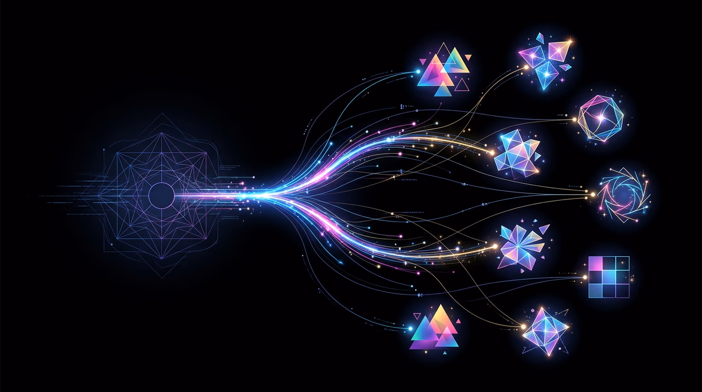 Minimal AI optimization network distributing budget across creative variants