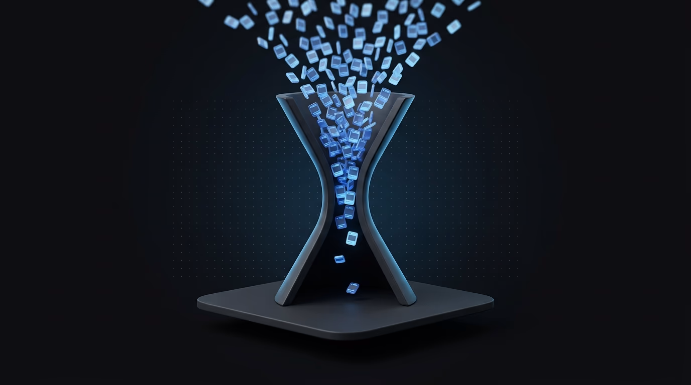 Abstract visualization of a workflow bottleneck