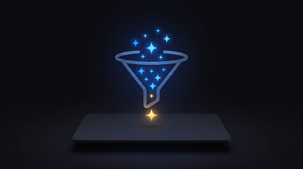abstract funnel filtering data points
