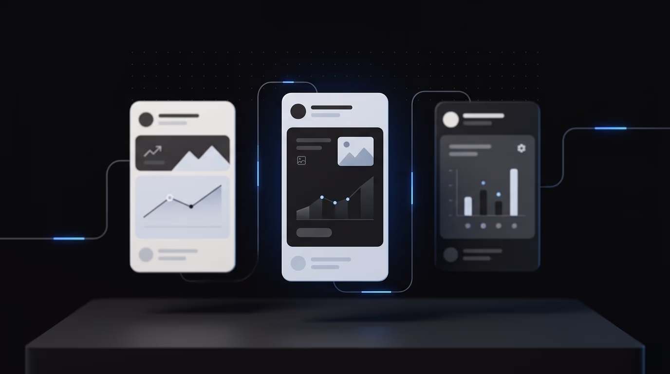 Minimal abstract representation of fast creative testing workflows