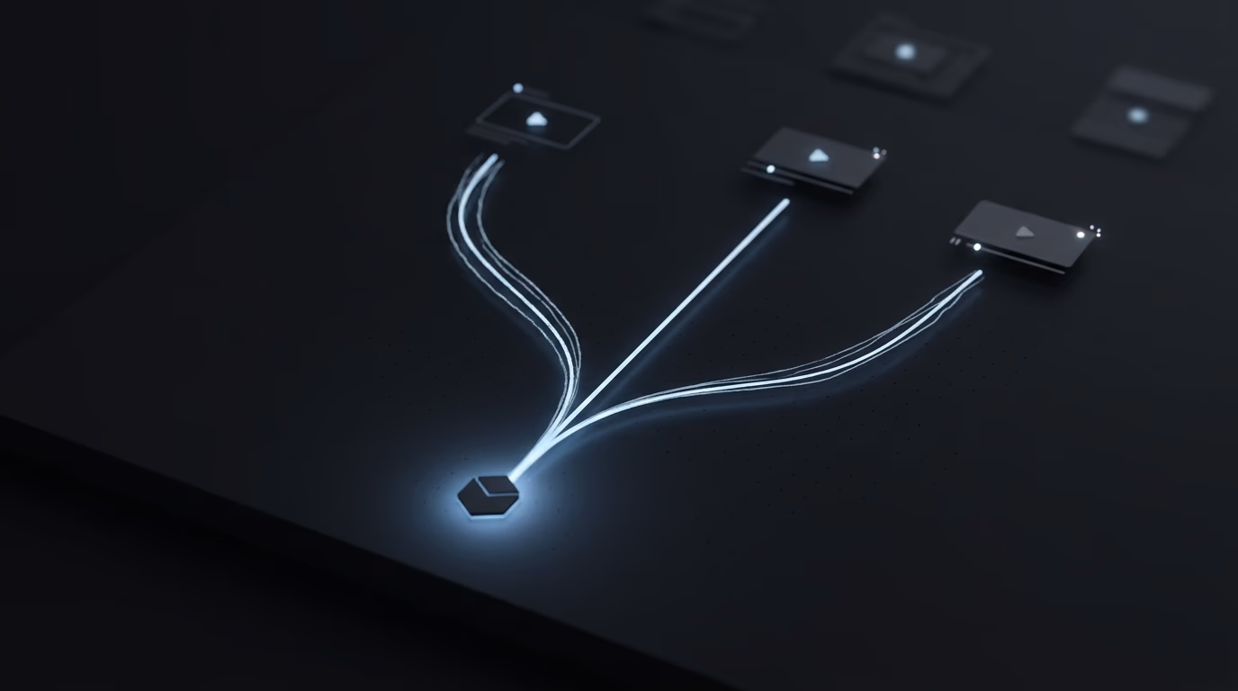 métaphore visuelle pour plusieurs variations créatives bifurquant