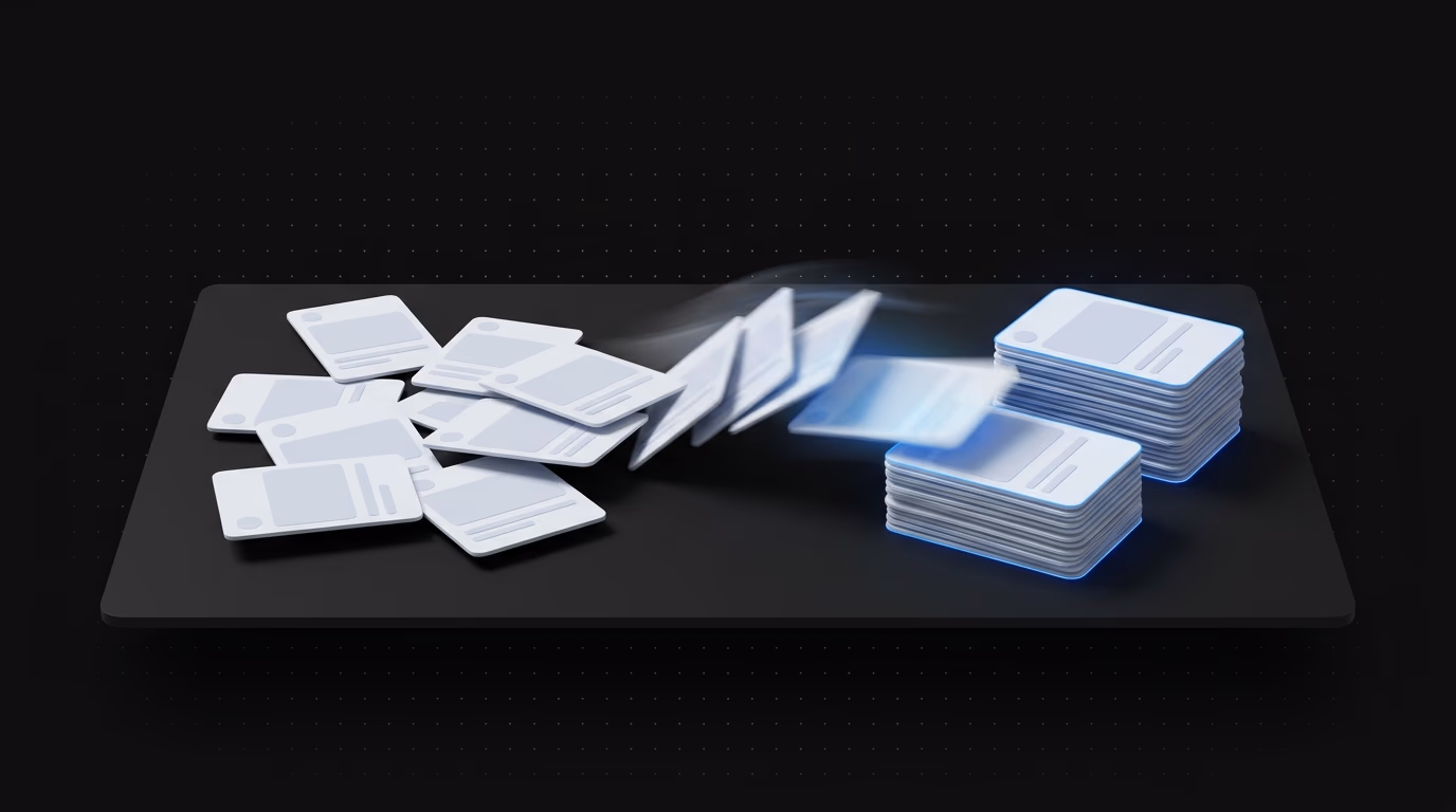Abstract visualization of ad research overload and filtering