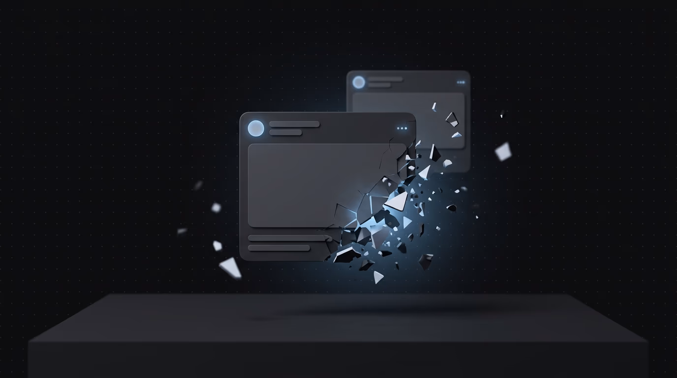 Disconnected ad creatives representing fragmented competitive signals