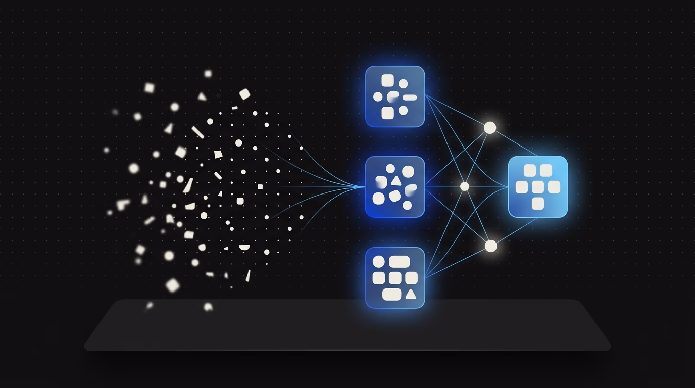AI pattern recognition system clustering ad creatives into insights