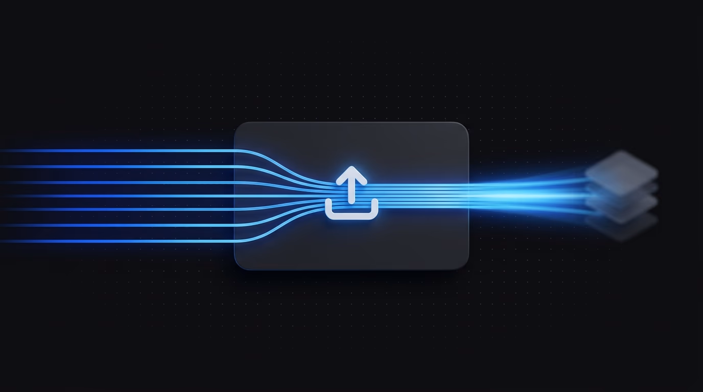 Visualization of a high-speed ad upload workflow